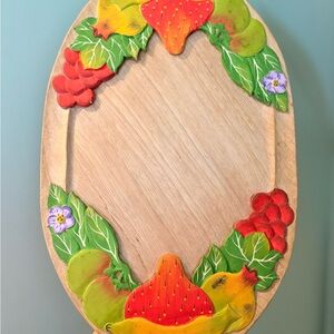 25” Hand Carved Wooden Vintage Wooden Serving Tray 🍌